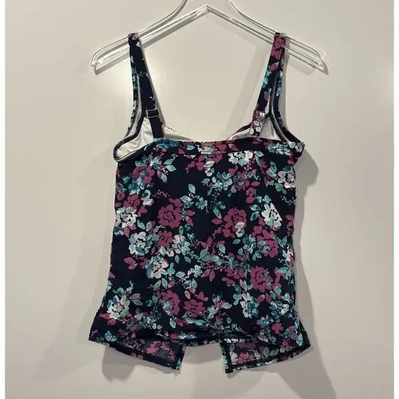 Lands End Floral Tankini Tank Top Swim Womens Size 18D (511) - Picture 4 of 7